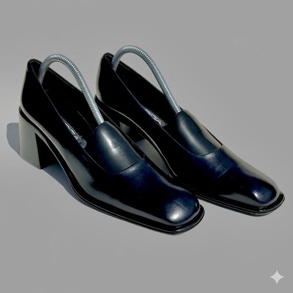 Via Spiga Made In Italy Women’s Black Fine Leather Slip On Heels Pumps Size 10 - Picture 2 of 11